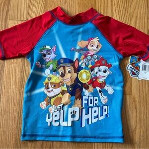 Nickelodeon Red and Blue Boys Swim Rashguard.   Size 4T